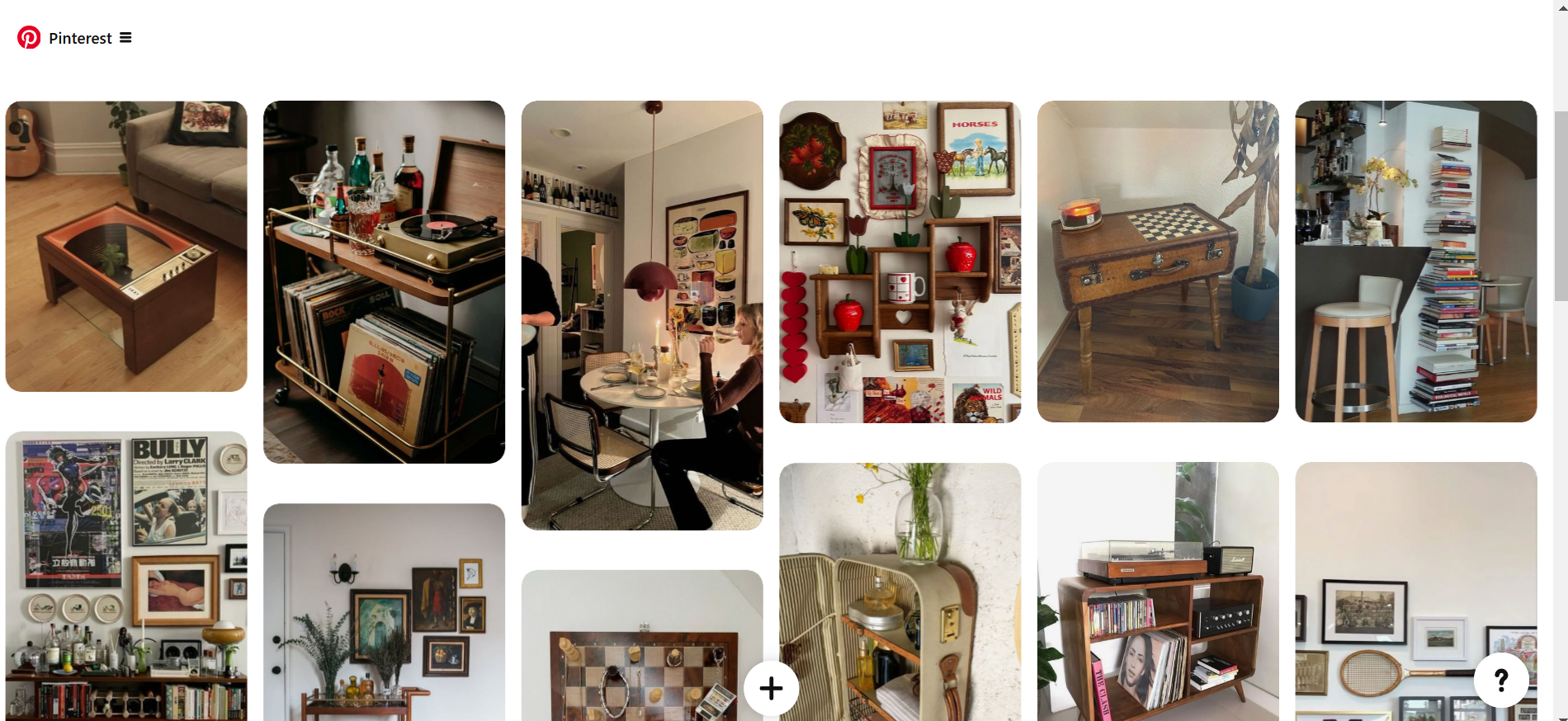 Screenshot of a Pinterest Moodboard.